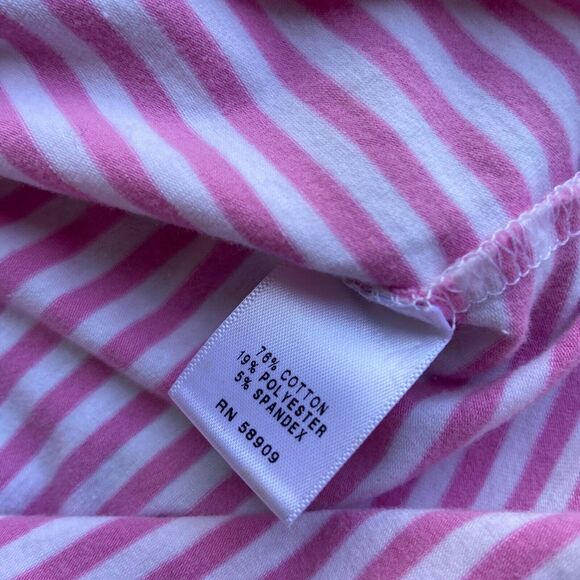 Copper Key Girls Top Size Medium Pink White Striped Knit Knot Tee Short Sleeve - Picture 4 of 6